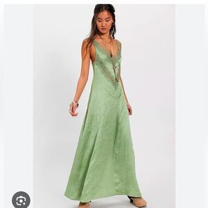 NWT free people maybe forever slip dress 8 soft moss